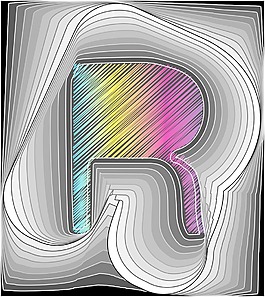 摘要字体矢量插画