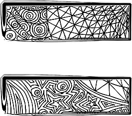衬线字体的矢量插图