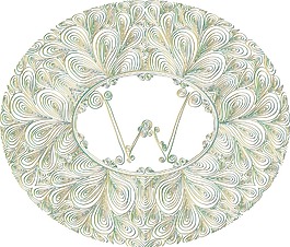 手绘字体字母W矢量插画