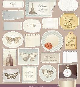 怀旧纸张图案矢量素材