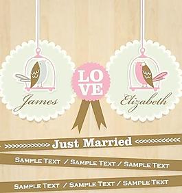 漫画喜帖设计矢量素材