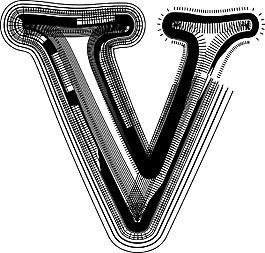 字母V字体插图