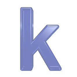 一个小写字母的字符集的蓝色玻璃