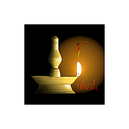 矢量排灯节的油灯