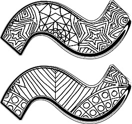 衬线字体的矢量插图