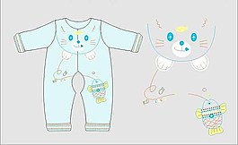婴儿哈衣服装设计手稿图片