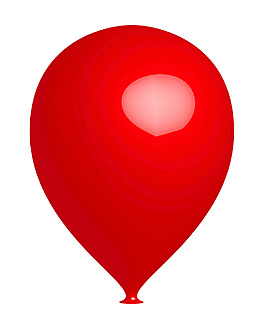 红色的3D气球