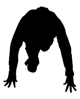 男人准备运行