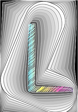 摘要字体矢量插画