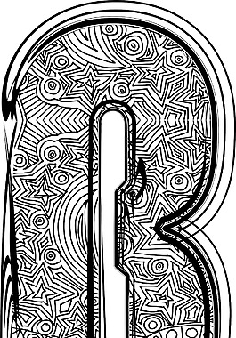 衬线字体的矢量插图