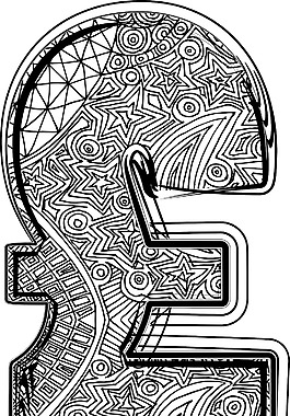 衬线字体的矢量插图