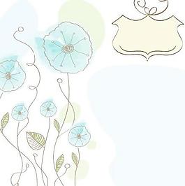 手绘花卉手绘背景矢量素材03