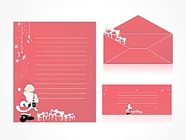 圣诞背景和信封信纸