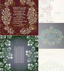 手绘花卉背景矢量素材