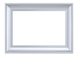 亚银的矩形框孤立在白色背景