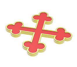 红与金架纹章交叉白色隔离