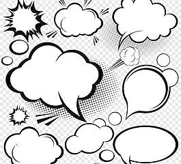 漫画风格的蘑菇云层02矢量