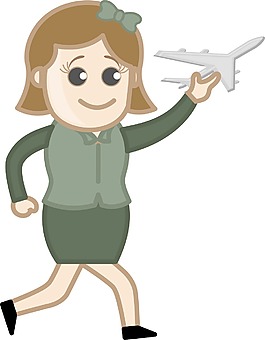 卡通矢量的玩具飞机