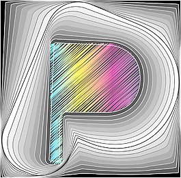 摘要字体矢量插画