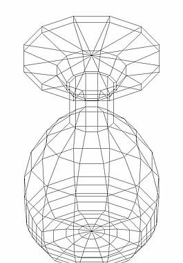 素材矢量立体感的线线稿线描花立面饰线雕塑花瓶立面cad图纸线描花瓶