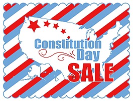 销售背景宪法日矢量插画