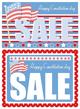 宪法日销售背景矢量插图