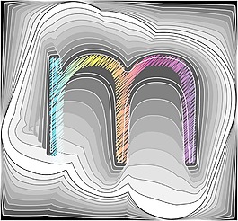 摘要字体矢量插画