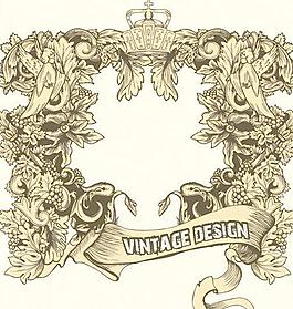 复古框架欧式花边花纹矢量素材的复古框架欧洲
