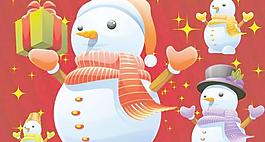 摘要彩色雪人矢量