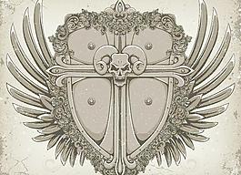 欧式复古华丽花纹矢量素材5恐怖欧洲