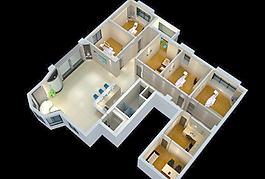 口腔医院轴测室内装修模型