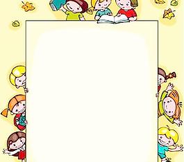 学校的孩子们可爱的卡通设计矢量图01