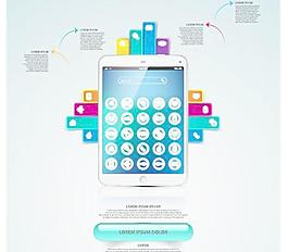 与图表设计矢量平板手机