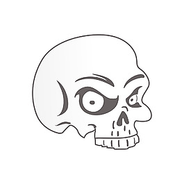 在白色背景上孤立的头骨