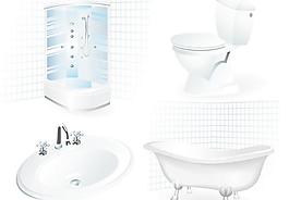 浴室用品矢量素材01矢量