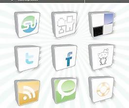 社会书签图标矢量图，RSS矢量图标，facebook矢量图标，推特矢量图标，stumbleopen矢量图标，Adobe Illustrator AI图标