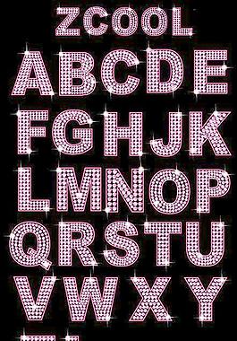 钻石英文及数字矢量素材（紫色）