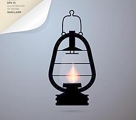复古灯矢量素材04