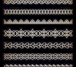豪华金色花边边框矢量集01