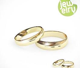 金色婚戒元素矢量图02