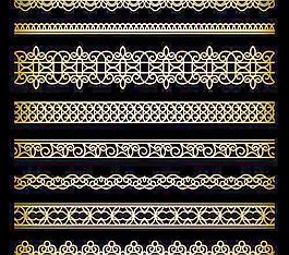 豪华金色花边边框矢量集02
