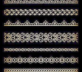 豪华金色花边边框矢量集03