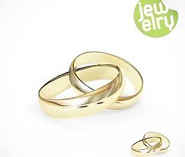 金色婚戒元素矢量图01