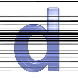 一个小写字母的字符集的蓝色玻璃