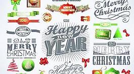 2014圣诞节的标签和装饰创意矢量02