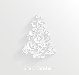 文花白色圣诞背景矢量03