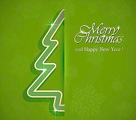 绿色风格的圣诞卡片矢量08