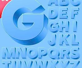 创新的三维字母矢量集01