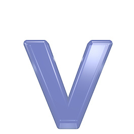 一个小写字母的字符集的蓝色玻璃