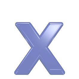 一个小写字母的字符集的蓝色玻璃